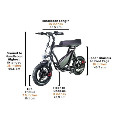 emove roadrunner seated electric scooter dimensions